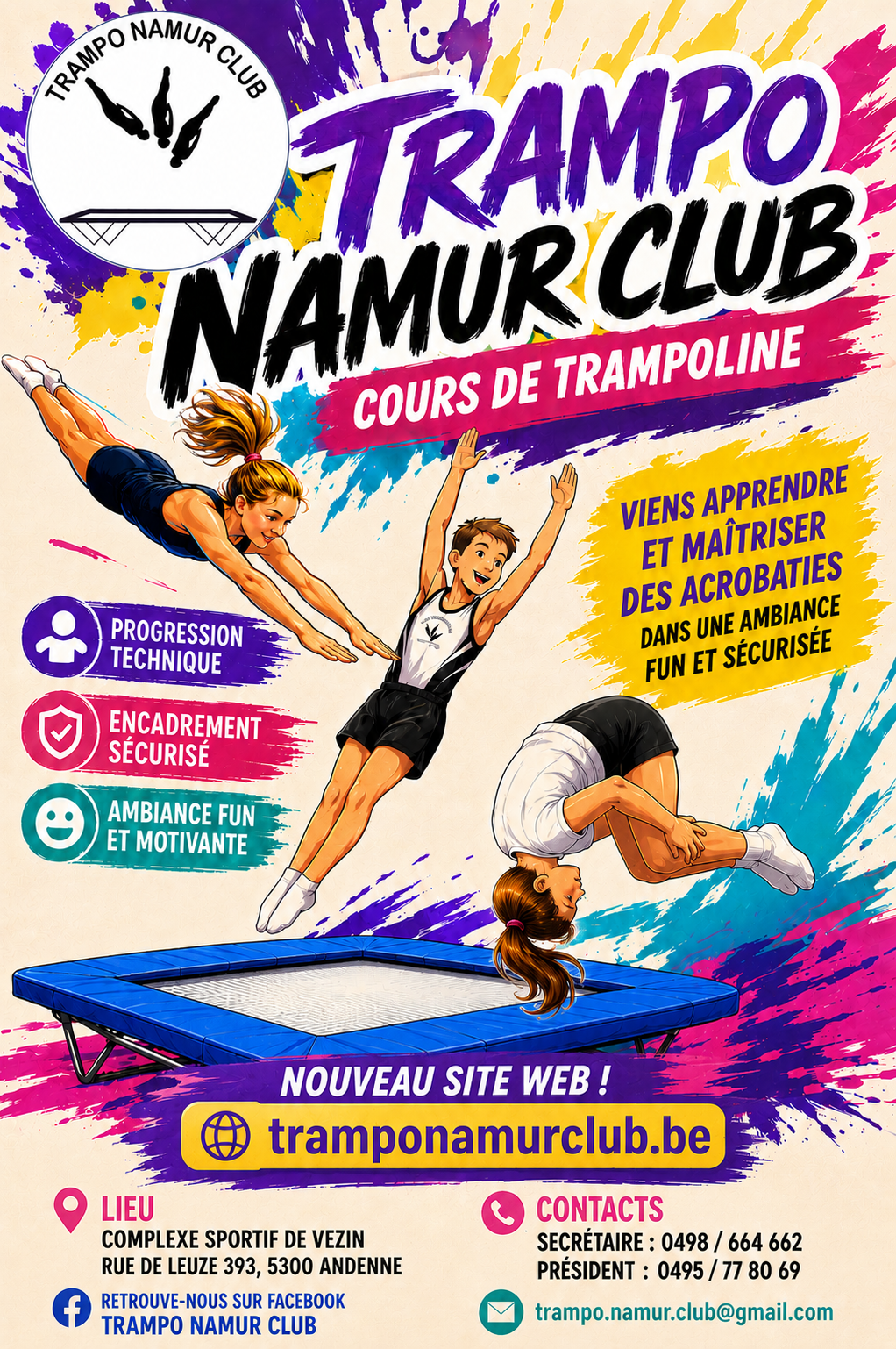 Flyer Trampo Namur Club
